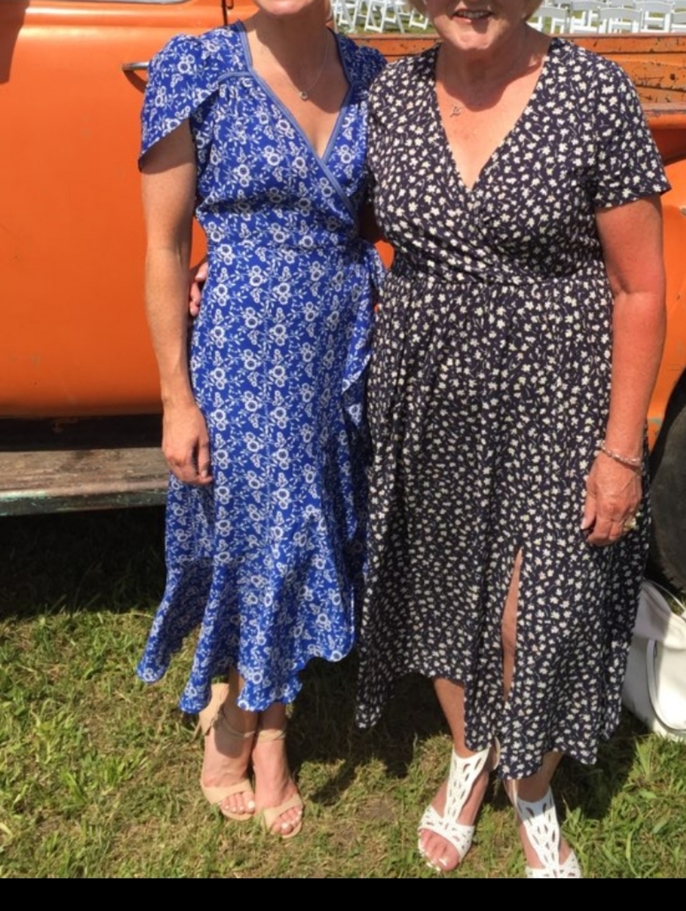 Max Studio Blue Floral Wrap Dress